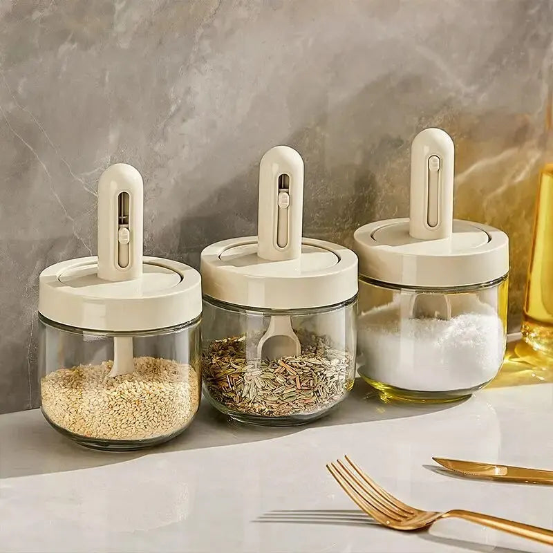 Glass Seasoning Jar with Spoon