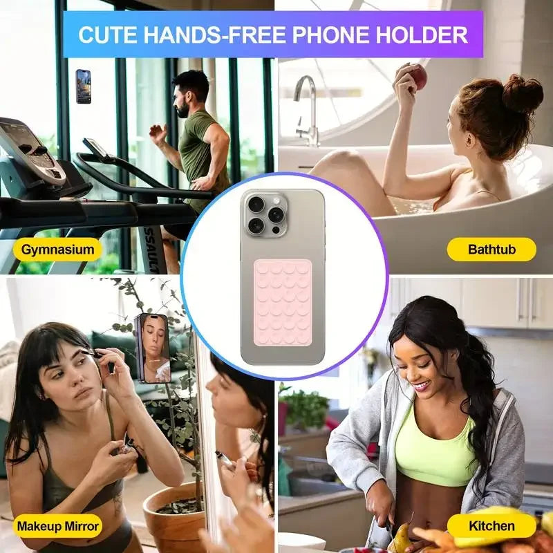 Silicone Suction Phone Holder Mat Multifunctional Suction Cup Wall Stand Square Anti-Slip Single-Sided Case Mount Back Sticker